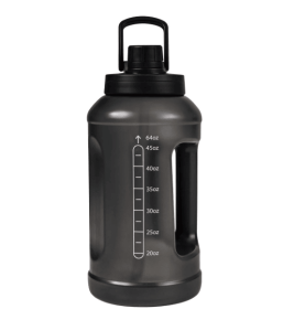 Mainstays 64 Fluid Ounces Reusable Water Bottle, Black, Straw, Plastic, Light Weight