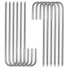 12PC 12inch J-Shaped Threaded Ground Screws, Steel Ground Screws, for Pipe and Tent Securing, Windproof and Durable